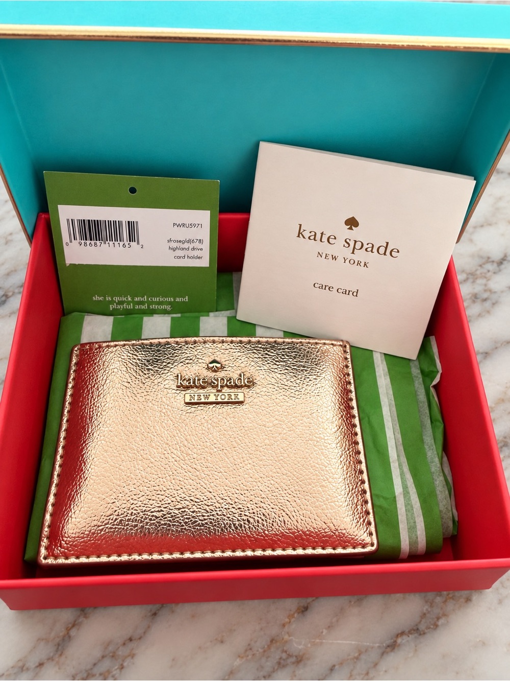 Kate Spade Highland Drive Card Holder – Soft Rose Gold – PWRU5971 – New in Box.